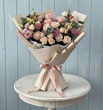 Букет цветов из:  Розы и Лизиантусы в Новощапово