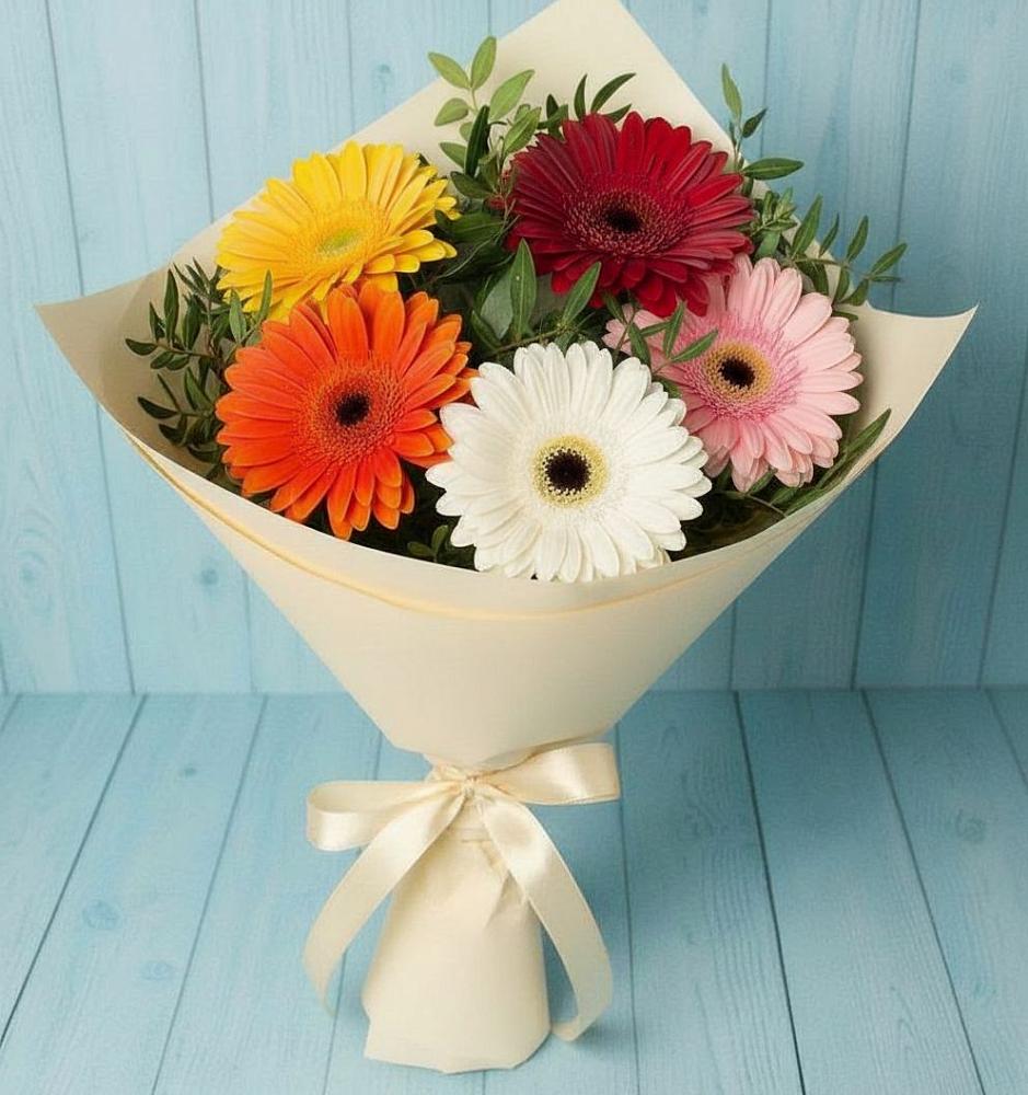 Букет цветов из: Герберы в Новощапово