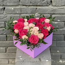 Цветочная композиция из Розы в коробке в Новощапово