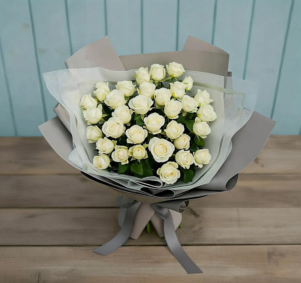 Букет Белоснежная нежность в Новощапово