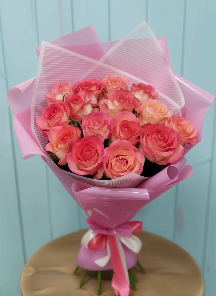 Букет 15 Розовых роз Равель в Новощапово