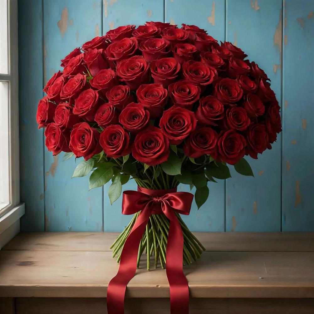 Букет Красные розы Блэк Меджик в Новощапово