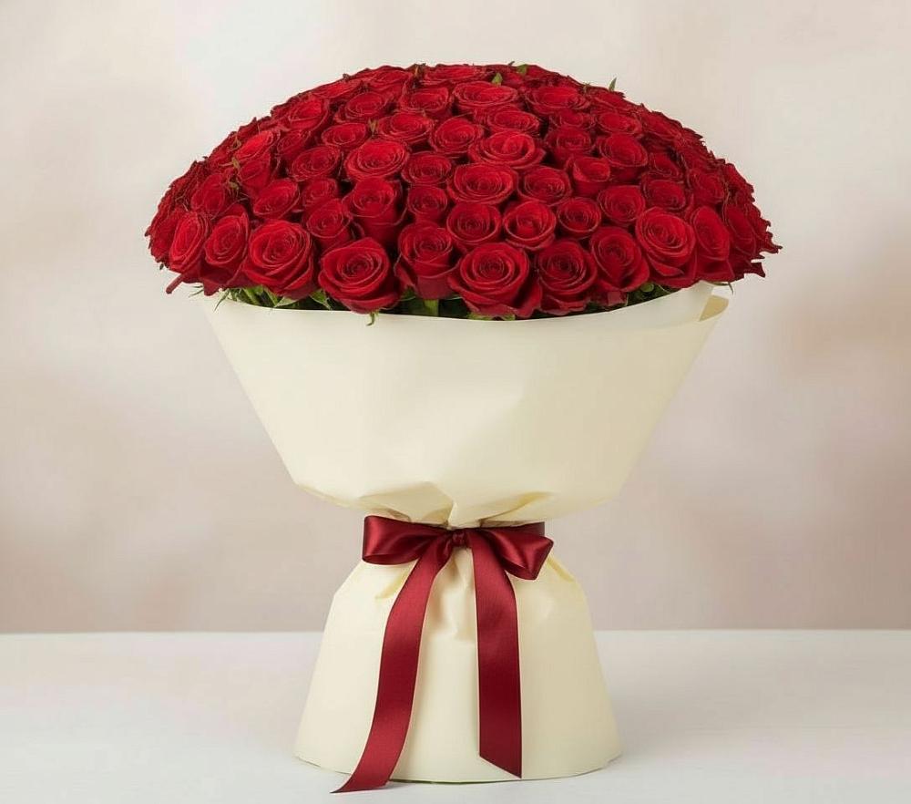 Букет 101 Красная роза Милано в Новощапово