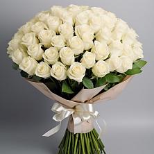 Букет 101 беля роза Белоснежка в Новощапово