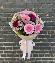 Букет цветов из:  Герберы и Хризантемы в Новощапово