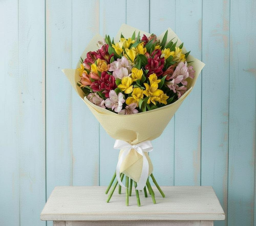 Букет цветов из: Альстромерии в Новощапово