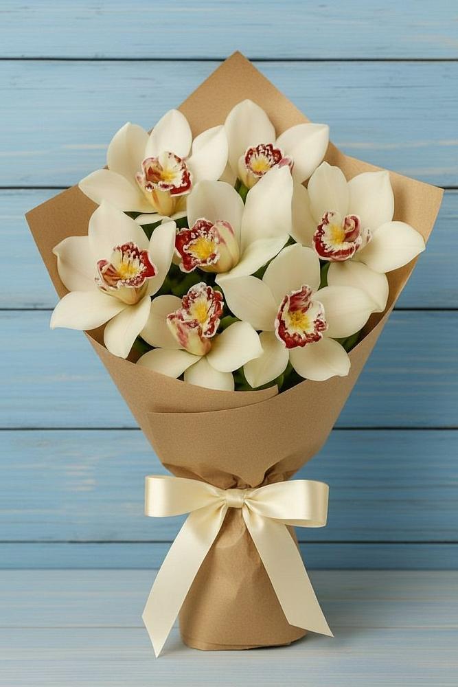 Букет цветов из: Орхидеи и Розы в Новощапово